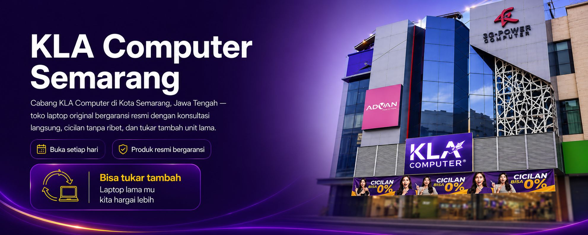 KLA Computer Semarang &mdash; toko laptop original bergaransi resmi, buka setiap hari, KLA Service Center. Bisa tukar tambah laptop lama.